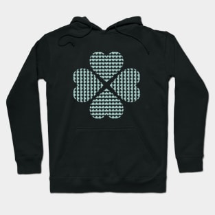 Lucky Clover with Heart (green-blue) Hoodie